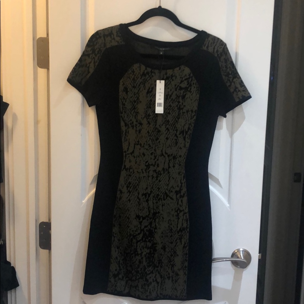 Medium snake skin print mini dress.